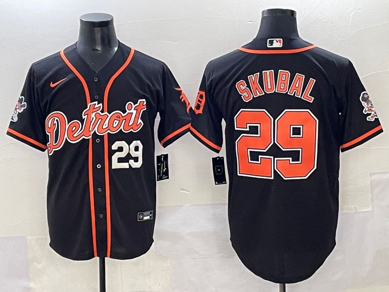 Men 2025 Detroit Tigers #29 Skubal Black Joint Name Nike MLB Jersey style 8->detroit tigers->MLB Jersey